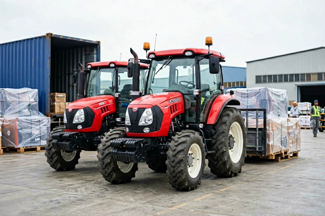YUFENG tractors being loaded for shipment