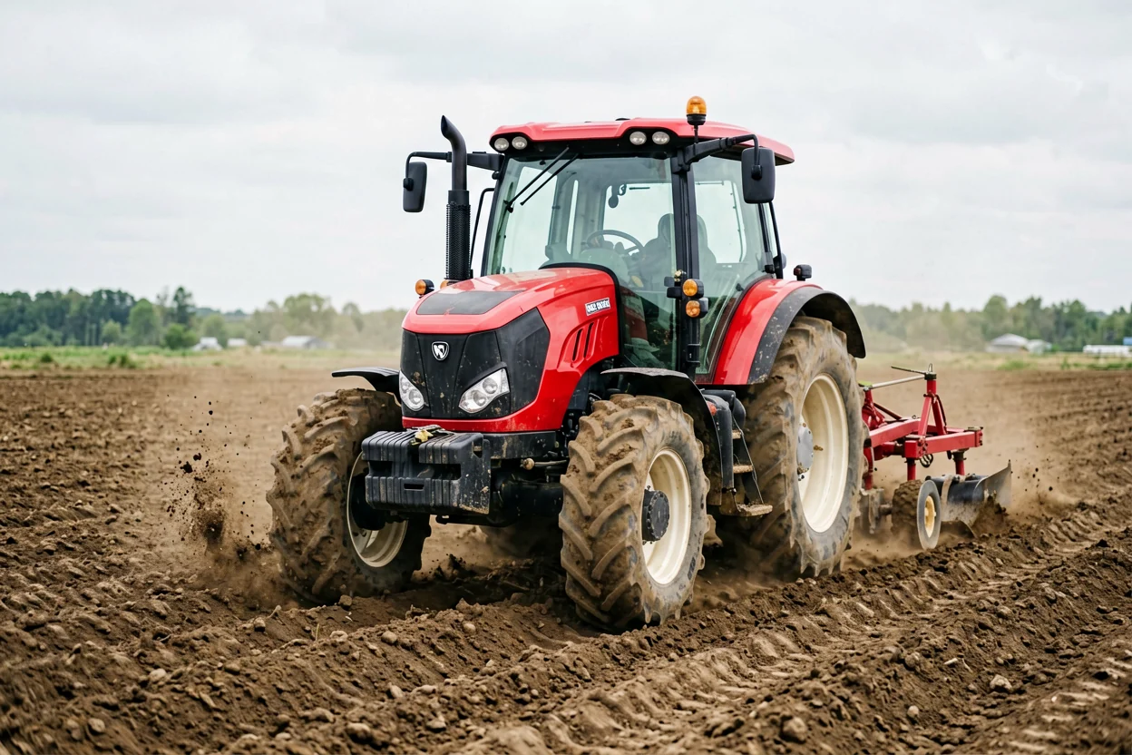 Tractor plowing