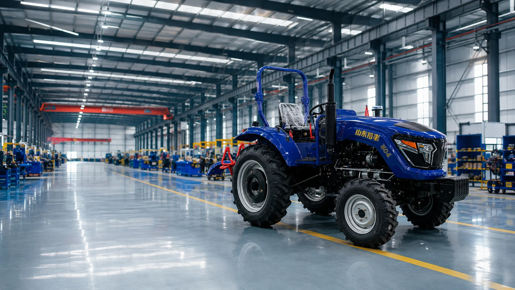HETIAN tractor assembly and quality control inside the factory