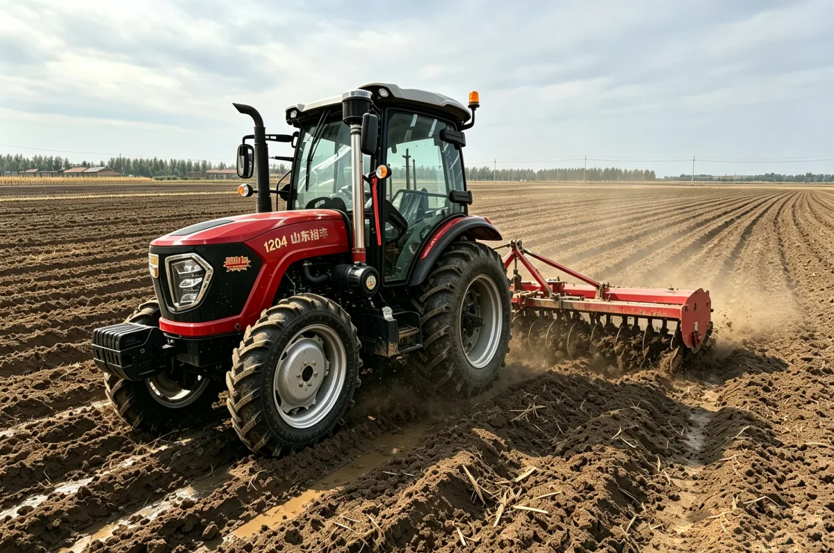 HETIAN tractor preparing farmland for seeding and planting