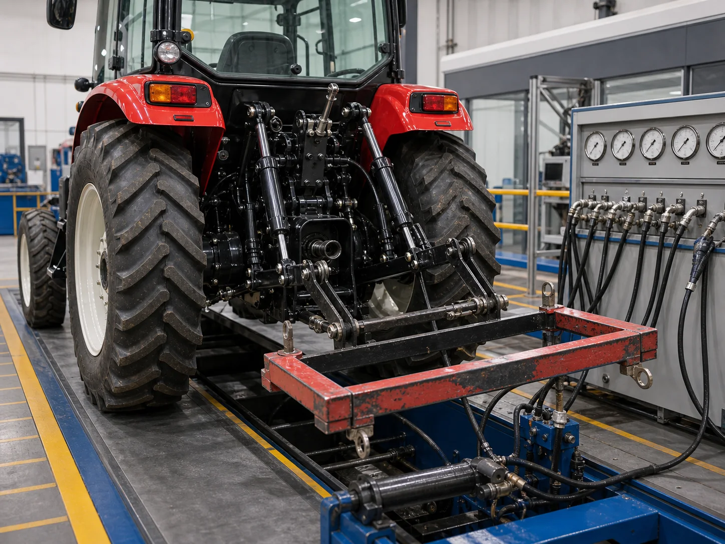 Tractor hydraulic system testing