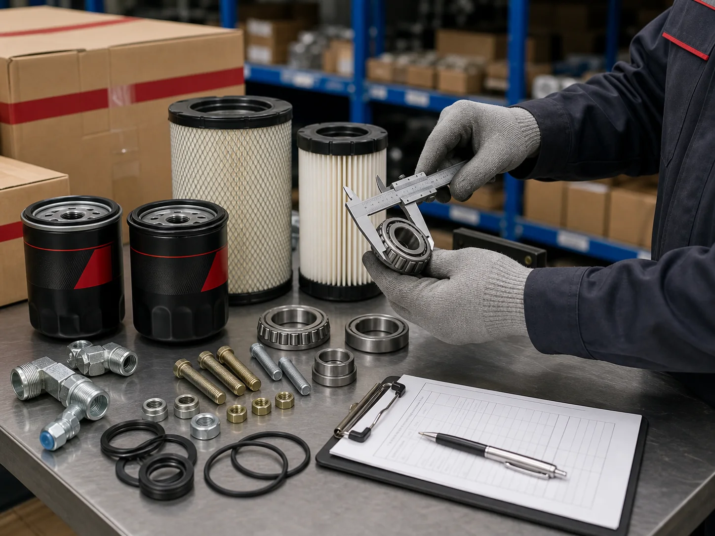 Incoming tractor component inspection
